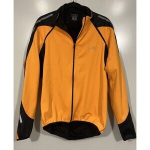 Gore Bike Wear Men’s Windstopper Cycling Jacket Orange Reflective Sz XL